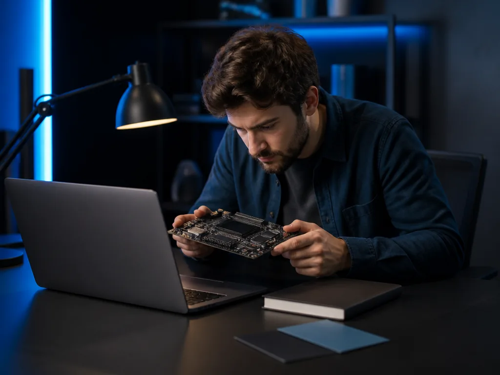 Développeur moteur de jeu programmant un univers 3D sur ordinateur