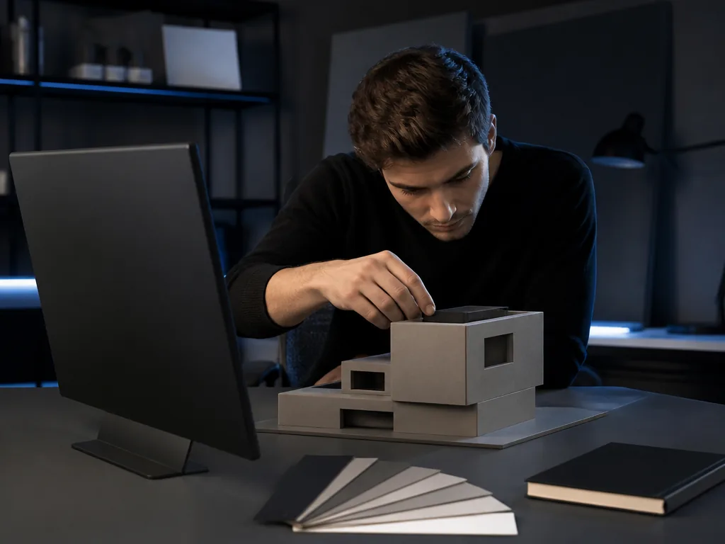 Graphiste 3D créant un personnage pour un jeu vidéo sur ordinateur